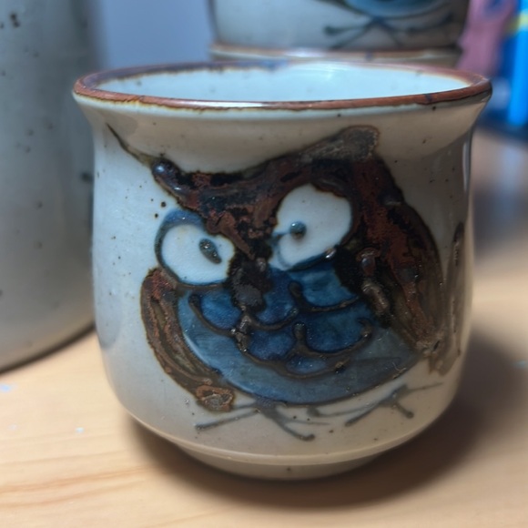 RARE Vintage Wony Ltd Owl teapot with wicker handle 6 Cups Japan Hand Painted - Picture 8 of 15